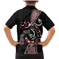 Aotearoa Toitu Te Tiriti Taniko Family Matching Mermaid Dress and Hawaiian Shirt Maori Taniwha Haka - Honour the Treaty LT03 - Polynesian Pride