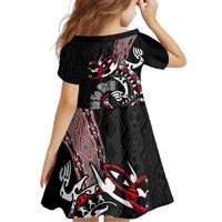 Aotearoa Toitu Te Tiriti Taniko Family Matching Summer Maxi Dress and Hawaiian Shirt Maori Taniwha Haka - Honour the Treaty LT03 - Polynesian Pride