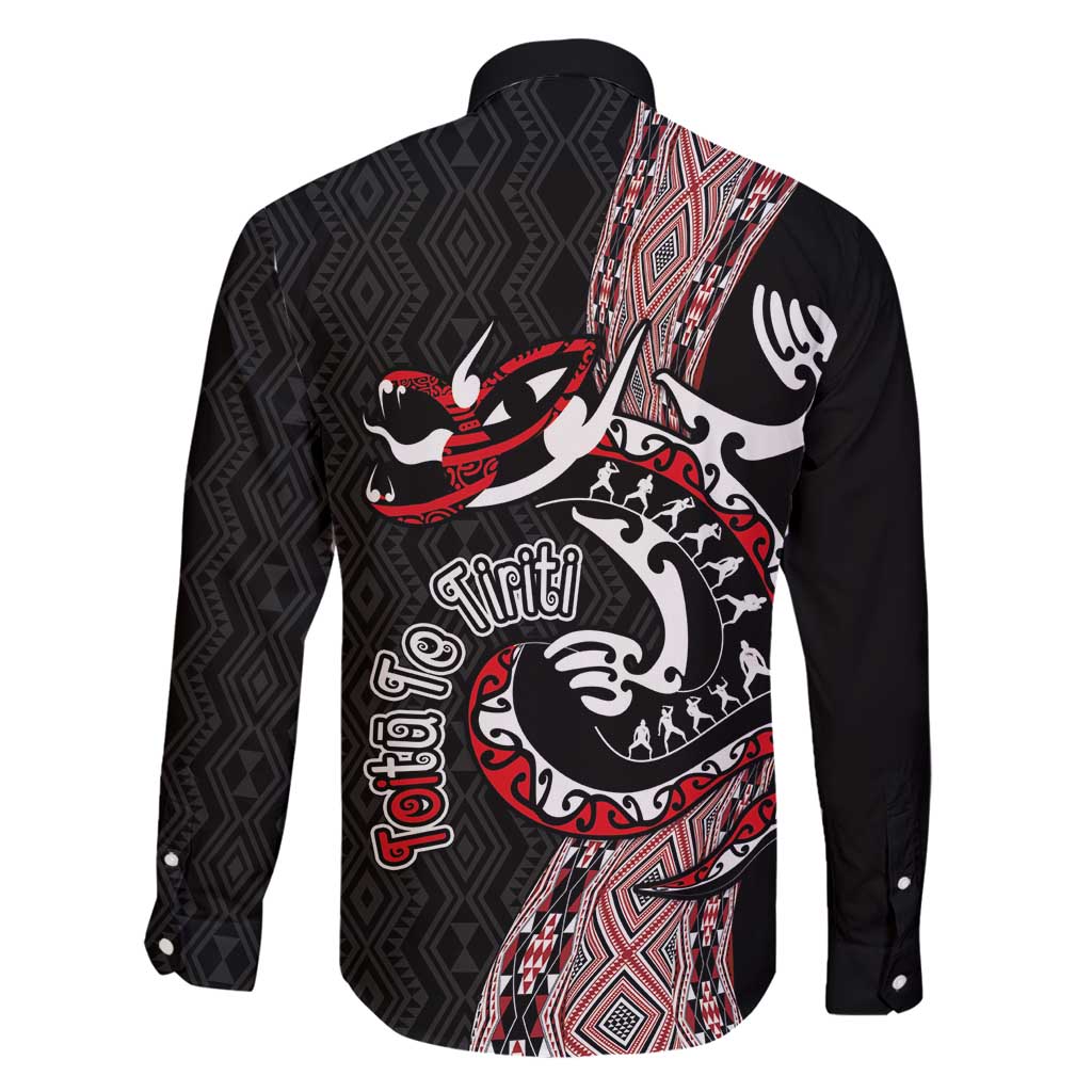 Aotearoa Toitu Te Tiriti Taniko Family Matching Tank Maxi Dress and Hawaiian Shirt Maori Taniwha Haka - Honour the Treaty LT03 - Polynesian Pride