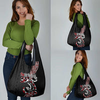 Aotearoa Toitu Te Tiriti Taniko Grocery Bag Maori Taniwha Haka - Honour the Treaty LT03 - Polynesian Pride