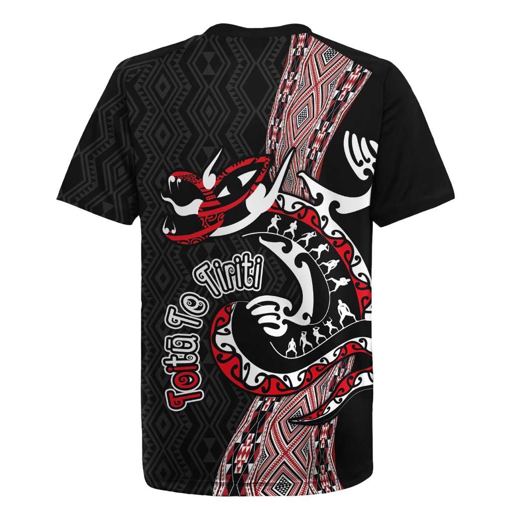 Aotearoa Toitu Te Tiriti Taniko Rugby Jersey Maori Taniwha Haka - Honour the Treaty LT03 - Polynesian Pride