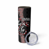 Aotearoa Toitu Te Tiriti Taniko Skinny Tumbler Maori Taniwha Haka - Honour the Treaty LT03 - Polynesian Pride