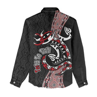 Aotearoa Toitu Te Tiriti Taniko Women Casual Shirt Maori Taniwha Haka - Honour the Treaty LT03 - Polynesian Pride