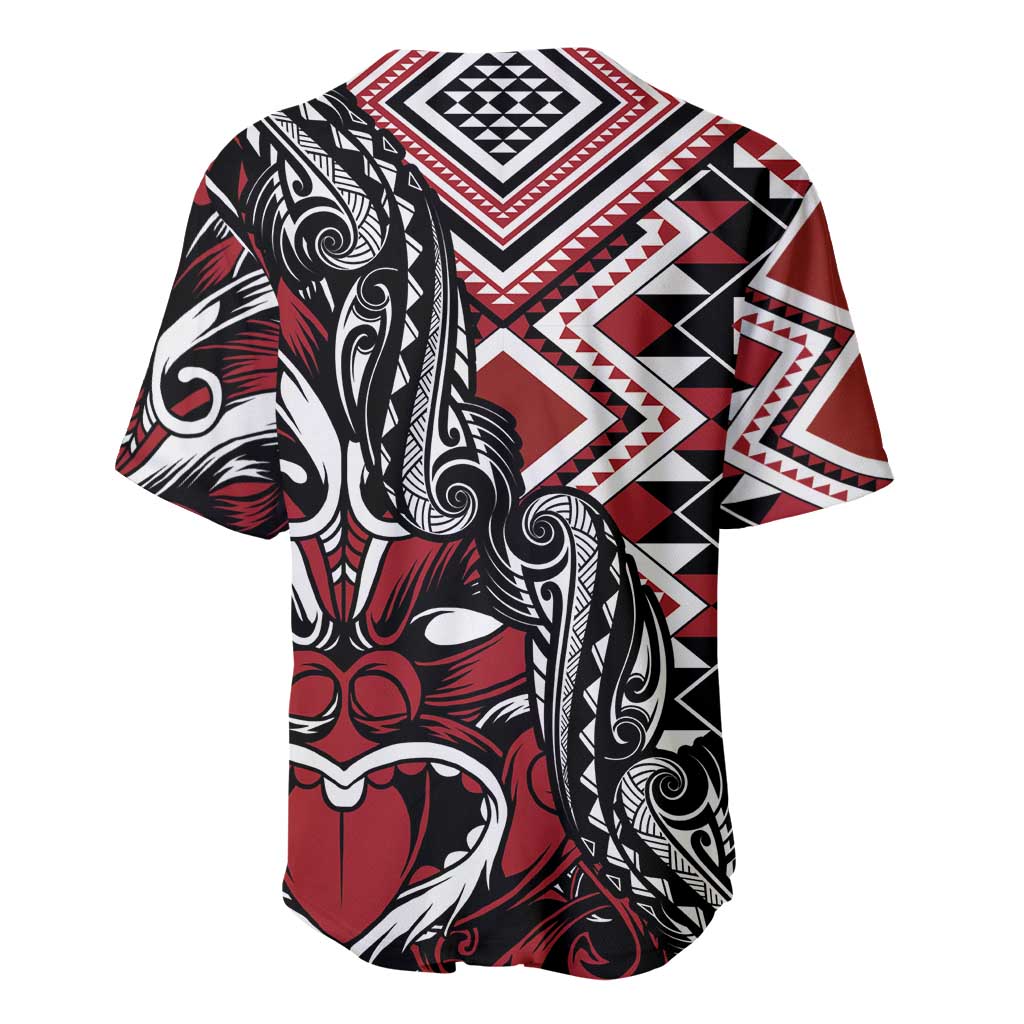 Aotearoa Maori Moko Art with Taniko Half Style Baseball Jersey LT03 - Polynesian Pride