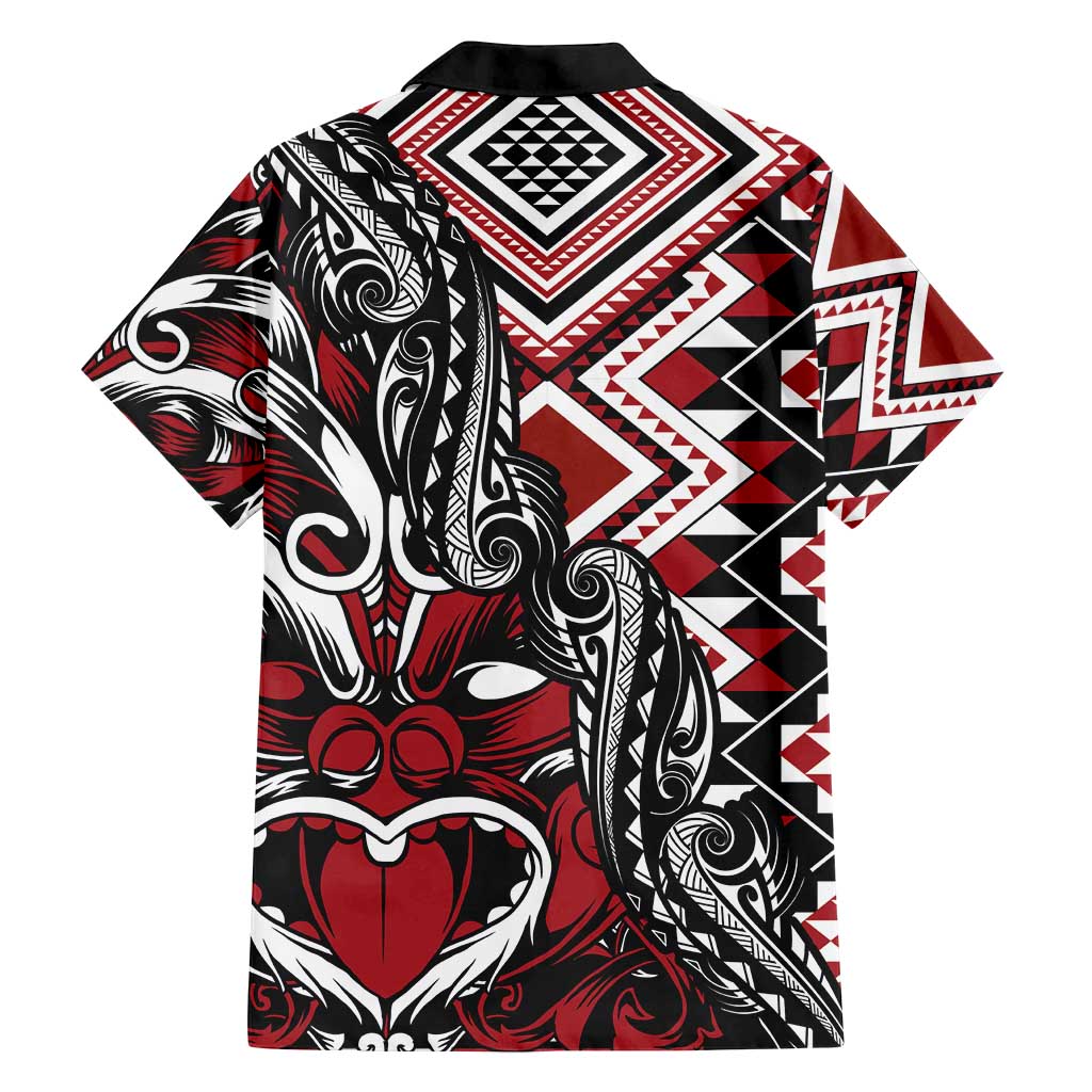 Aotearoa Maori Moko Art with Taniko Half Style Family Matching Puletasi and Hawaiian Shirt LT03 - Polynesian Pride