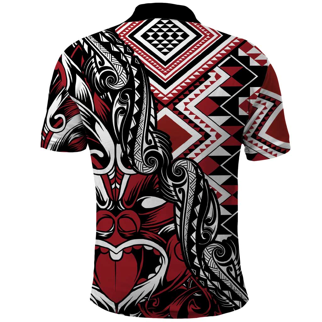 Aotearoa Maori Moko Art with Taniko Half Style Polo Shirt