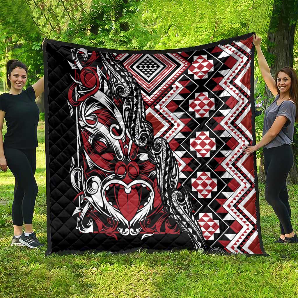 Aotearoa Maori Moko Art with Taniko Half Style Quilt LT03 - Polynesian Pride
