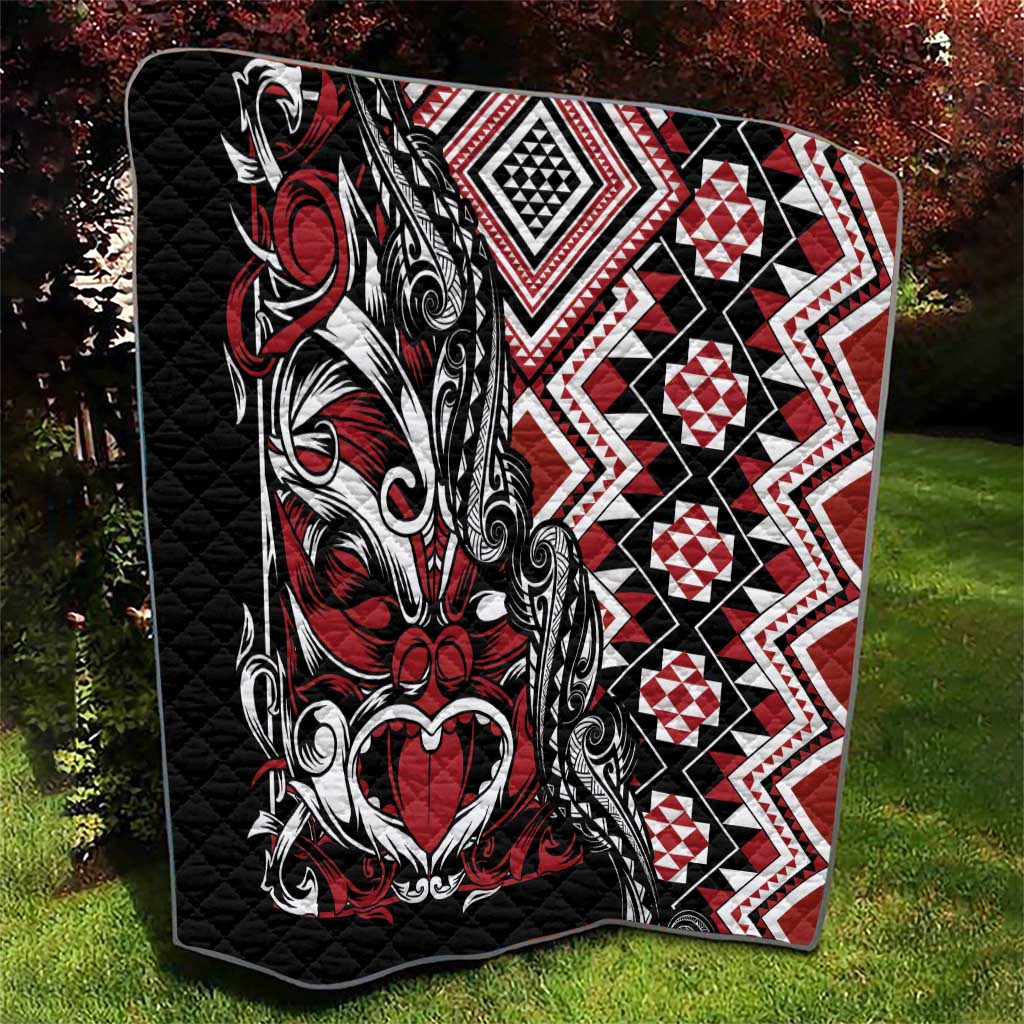 Aotearoa Maori Moko Art with Taniko Half Style Quilt LT03 - Polynesian Pride