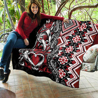 Aotearoa Maori Moko Art with Taniko Half Style Quilt LT03 - Polynesian Pride