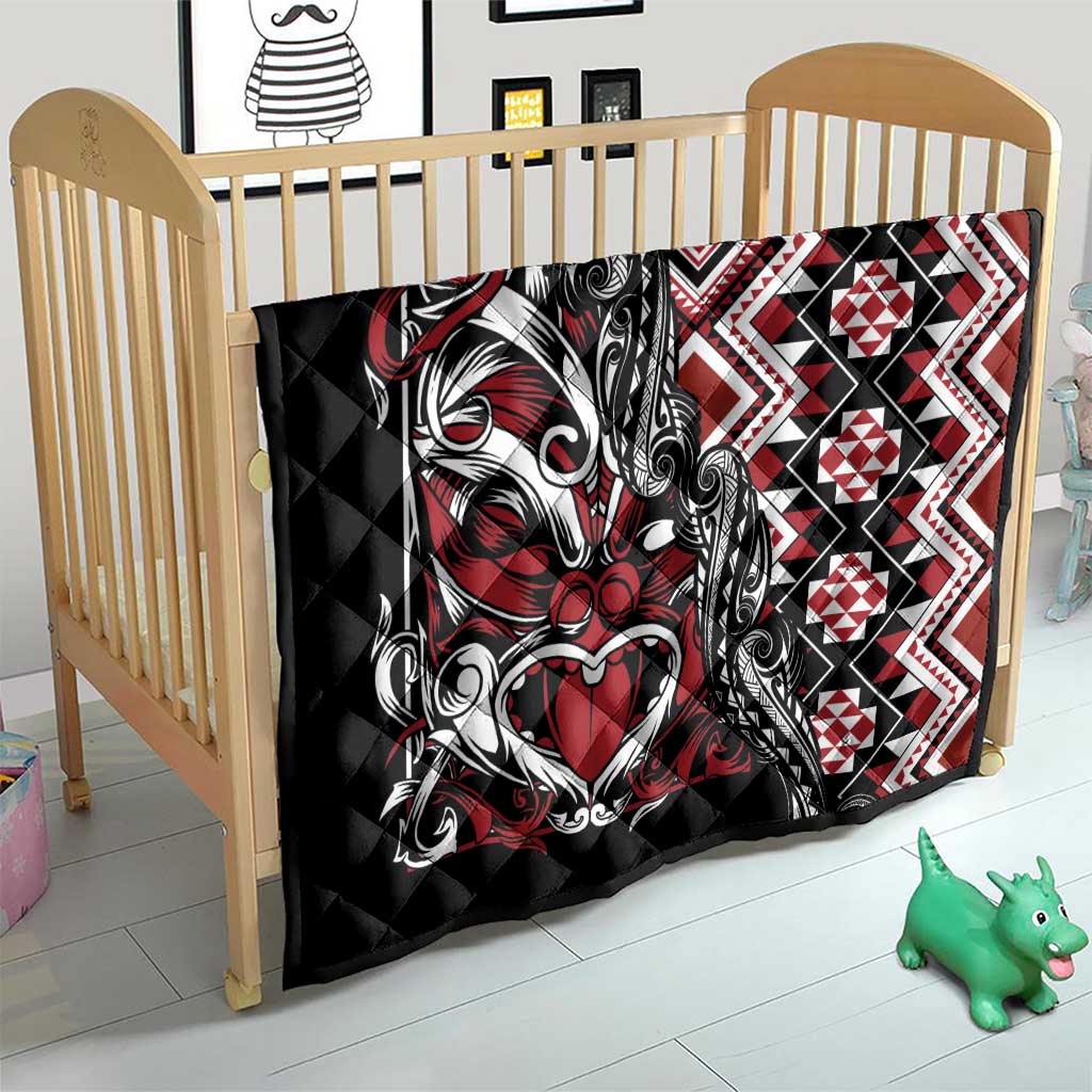 Aotearoa Maori Moko Art with Taniko Half Style Quilt LT03 - Polynesian Pride