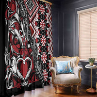 Aotearoa Maori Moko Art with Taniko Half Style Window Curtain