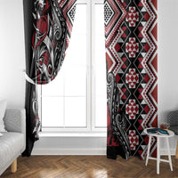 Aotearoa Maori Moko Art with Taniko Half Style Window Curtain