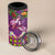Hawaiian Lei Turtle and Plumeria 4 in 1 Can Cooler Tumbler Polynerian Art Tattoo-Mauve Color