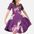 Hawaiian Lei Turtle and Plumeria Family Matching Off The Shoulder Long Sleeve Dress and Hawaiian Shirt Polynerian Art Tattoo-Mauve Color