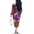 Hawaiian Lei Turtle and Plumeria Family Matching Off The Shoulder Long Sleeve Dress and Hawaiian Shirt Polynerian Art Tattoo-Mauve Color
