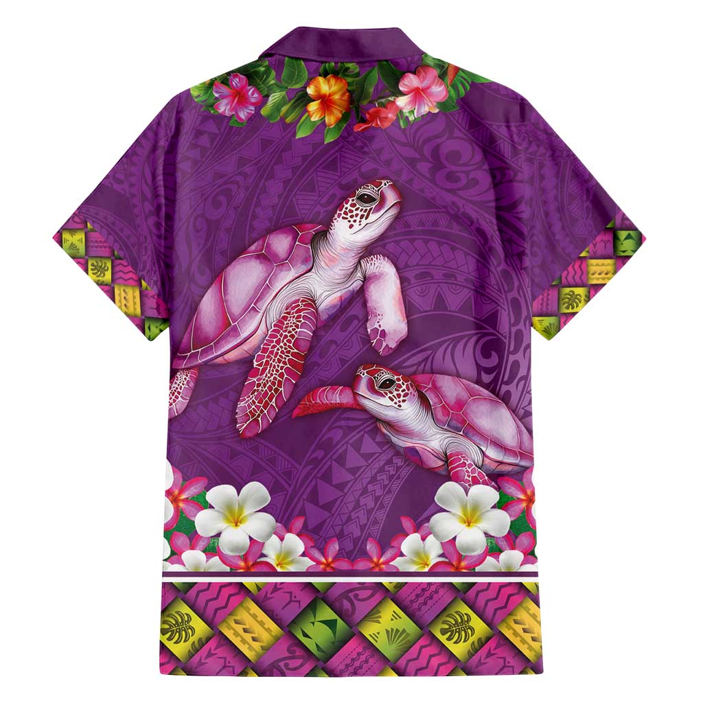 Hawaiian Lei Turtle and Plumeria Family Matching Off Shoulder Maxi Dress and Hawaiian Shirt Polynerian Art Tattoo-Mauve Color