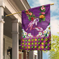 Hawaiian Lei Turtle and Plumeria Garden Flag Polynerian Art Tattoo-Mauve Color