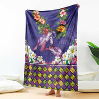 Hawaiian Lei Turtle and Plumeria Blanket Polynerian Art Tattoo-Navy Color