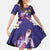 Hawaiian Lei Turtle and Plumeria Family Matching Off The Shoulder Long Sleeve Dress and Hawaiian Shirt Polynerian Art Tattoo-Navy Color