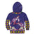 Hawaiian Lei Turtle and Plumeria Kid Hoodie Polynerian Art Tattoo-Navy Color
