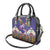 Hawaiian Lei Turtle and Plumeria Shoulder Handbag Polynerian Art Tattoo-Navy Color