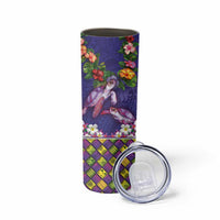 Hawaiian Lei Turtle and Plumeria Skinny Tumbler Polynerian Art Tattoo-Navy Color LT03 - Polynesian Pride