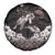 Hawaiian Lei Turtle and Plumeria Spare Tire Cover Polynerian Art Tattoo-Grayscale Mode