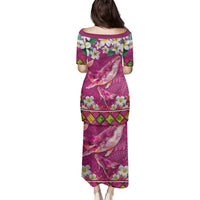 Hawaiian Plumeria and Humpback Whales Family Matching Puletasi and Hawaiian Shirt Polynerian Art Tattoo-Plum Pink Color LT03 - Polynesian Pride