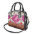 Hawaiian Plumeria and Humpback Whales Shoulder Handbag Polynerian Art Tattoo-Plum Pink Color