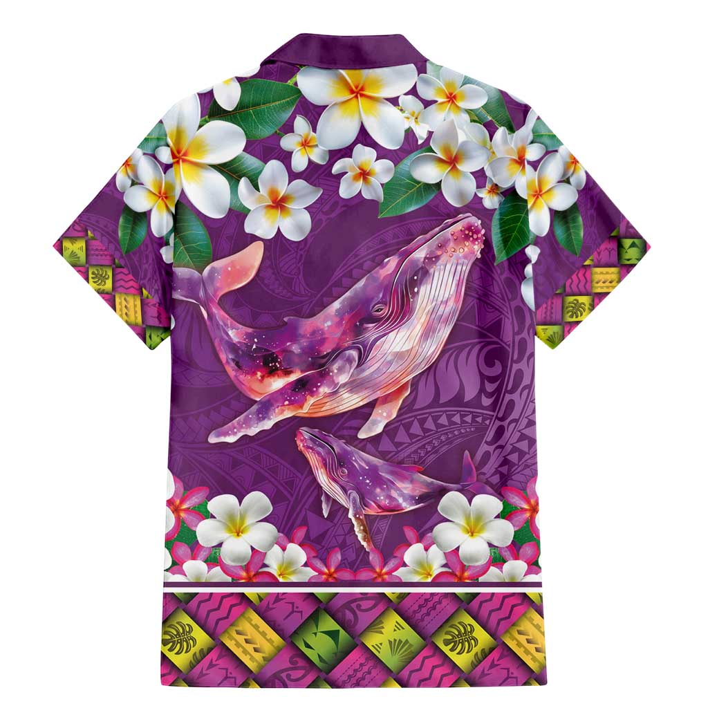 Hawaiian Plumeria and Humpback Whales Family Matching Mermaid Dress and Hawaiian Shirt Polynerian Art Tattoo-Mauve Color