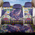 Hawaiian Plumeria and Humpback Whales Back Car Seat Cover Polynerian Art Tattoo-Navy Color