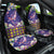 Hawaiian Plumeria and Humpback Whales Car Seat Cover Polynerian Art Tattoo-Navy Color