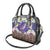 Hawaiian Plumeria and Humpback Whales Shoulder Handbag Polynerian Art Tattoo-Navy Color