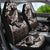 Hawaiian Plumeria and Humpback Whales Car Seat Cover Polynerian Art Tattoo-Grayscale Mode