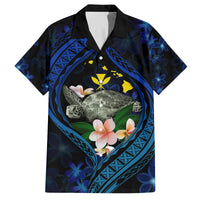 Hawaii Turtle Plumeria Flower Fanciful Family Matching Puletasi and Hawaiian Shirt LT03 Dad's Shirt - Short Sleeve Black - Polynesian Pride