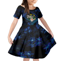 Hawaii Turtle Plumeria Flower Fanciful Family Matching Tank Maxi Dress and Hawaiian Shirt