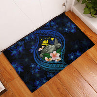Hawaii Turtle Plumeria Flower Fanciful Rubber Doormat
