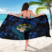 Hawaii Turtle Plumeria Flower Fanciful Sarong