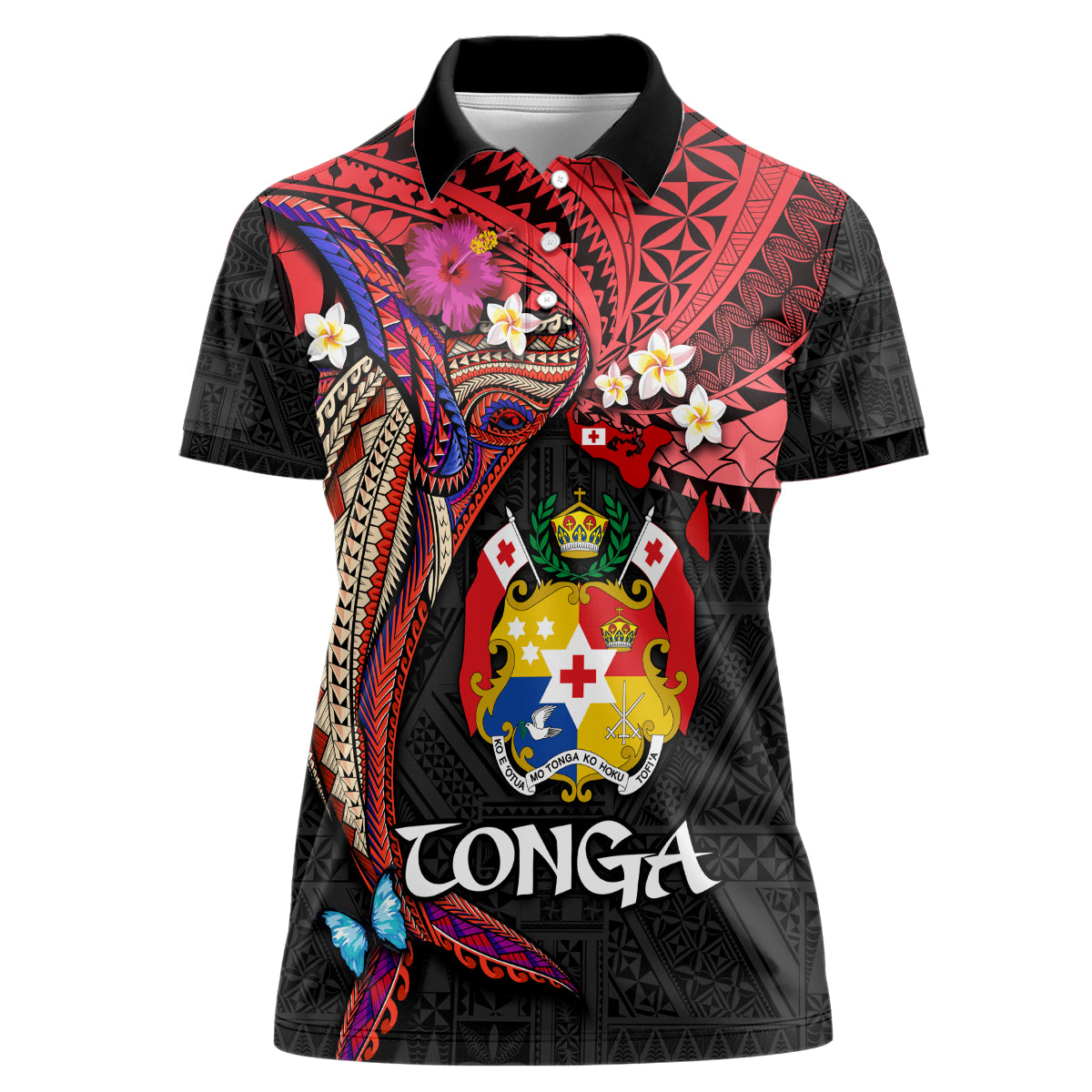 Tonga Emancipation Day Women Polo Shirt Ngatu Humpback Whale Polynesian Flower