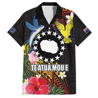 Cook Islands Independence Day Family Matching Off Shoulder Maxi Dress and Hawaiian Shirt Maroro and Kakaia with Hibiscus Flower Polynesian Pattern