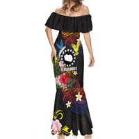 Cook Islands Independence Day Mermaid Dress Maroro and Kakaia with Hibiscus Flower Polynesian Pattern LT03 - Polynesian Pride
