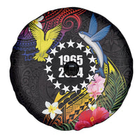 Cook Islands Independence Day Spare Tire Cover Maroro and Kakaia with Hibiscus Flower Polynesian Pattern LT03 - Polynesian Pride