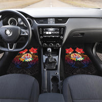 French Polynesia Bastille Day Car Mats Tiare Flower and National Seal Polynesian Pattern