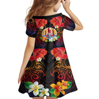 French Polynesia Bastille Day Family Matching Summer Maxi Dress and Hawaiian Shirt Tiare Flower and National Seal Polynesian Pattern LT03 - Polynesian Pride