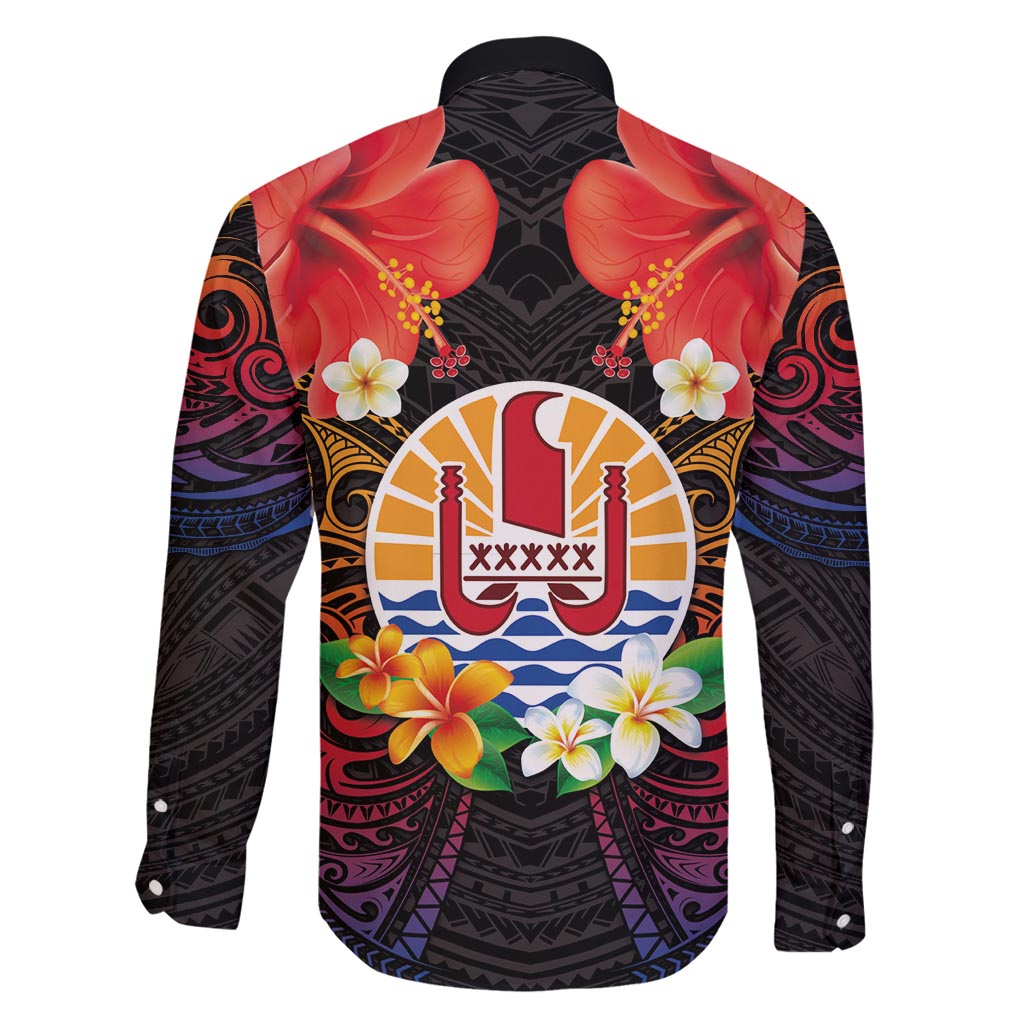 French Polynesia Bastille Day Family Matching Summer Maxi Dress and Hawaiian Shirt Tiare Flower and National Seal Polynesian Pattern LT03 - Polynesian Pride