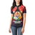 French Polynesia Bastille Day Women Polo Shirt Tiare Flower and National Seal Polynesian Pattern