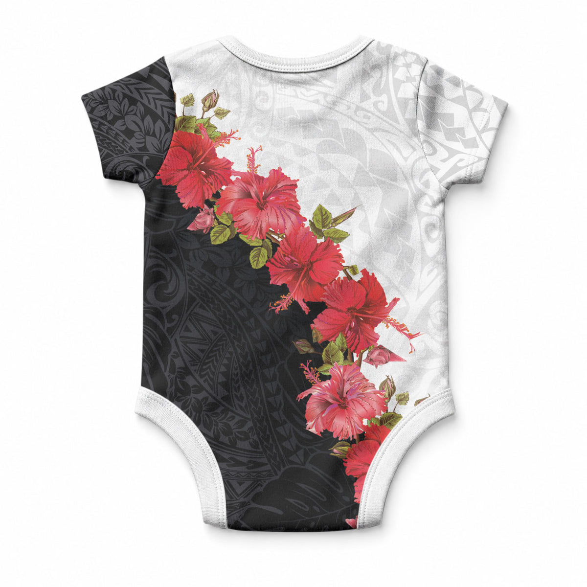 Hawaii Red Hibiscus Flowers Baby Onesie