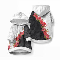 Hawaii Red Hibiscus Flowers Pet Hoodie