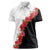 Hawaii Red Hibiscus Flowers Women Polo Shirt Polynesian Pattern With Half Black White Version