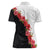 Hawaii Red Hibiscus Flowers Women Polo Shirt Polynesian Pattern With Half Black White Version